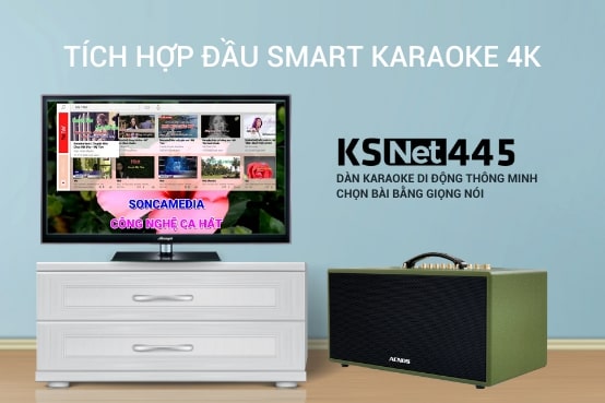loa acnos di động KSnet 445 có sẵn đầu hát karaoke thông ming trong loa