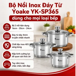 BỘ NỒI INOX ĐÁY TỪ YOAKE YK-SP365